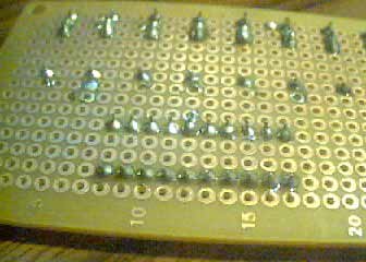 Assembly: LEDs + resistors + chip, bottom view