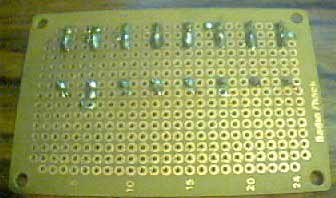 Assembly: LEDs + resistors, bottom view