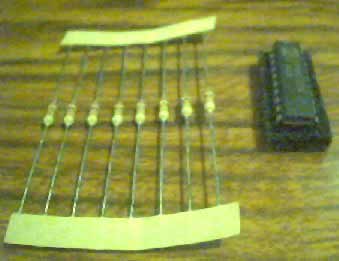 Part pictures: resistors and chip